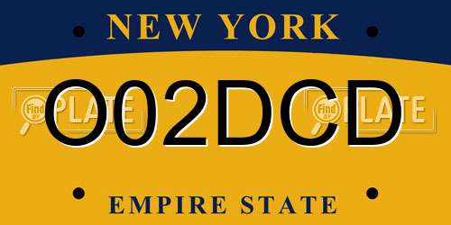 O02DCD New York License Plate