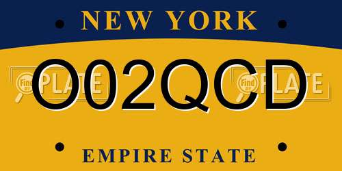 O02QCD New York License Plate