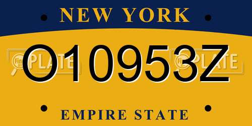 O10953Z New York License Plate