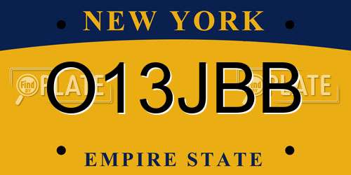 O13JBB New York License Plate