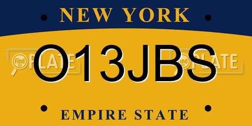 O13JBS New York License Plate