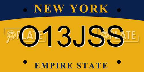 O13JSS New York License Plate