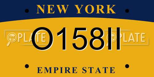 O158II New York License Plate