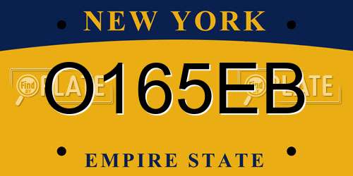 O165EB New York License Plate