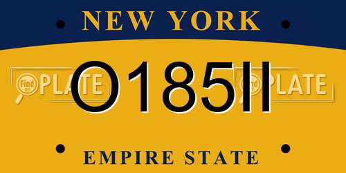 O185II New York License Plate