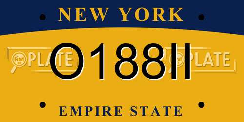 O188II New York License Plate