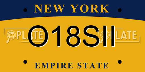 O18SII New York License Plate