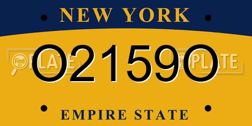 O2159O New York License Plate