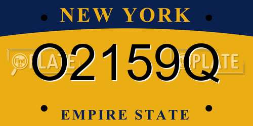 O2159Q New York License Plate