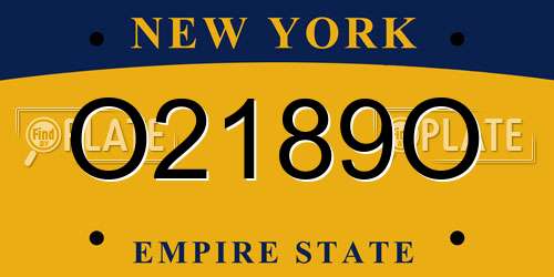 O2189O New York License Plate