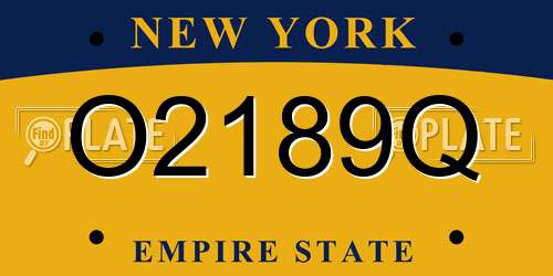 O2189Q New York License Plate