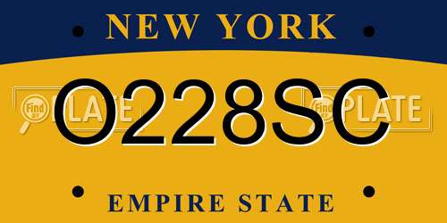 O228SC New York License Plate