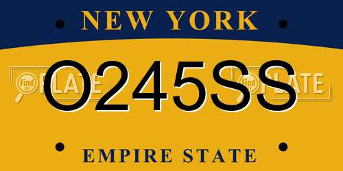 O245SS New York License Plate