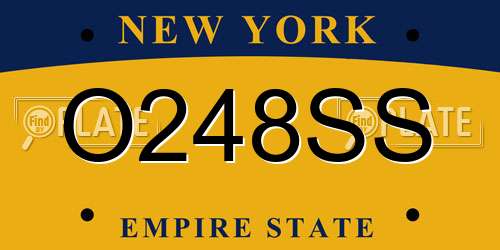 O248SS New York License Plate