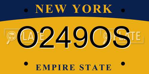 O249OS New York License Plate