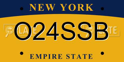O24SSB New York License Plate