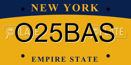 O25BAS New York License Plate