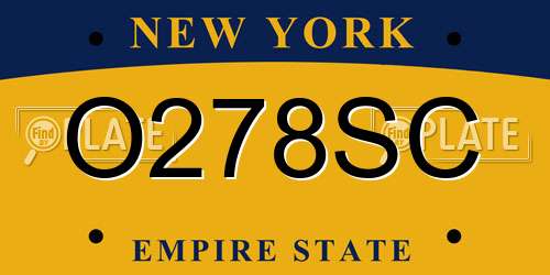 O278SC New York License Plate