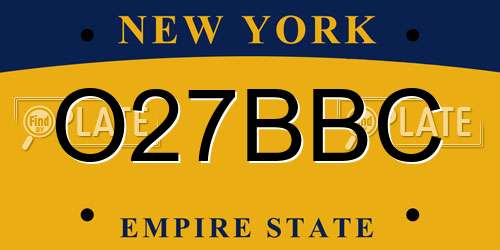 O27BBC New York License Plate