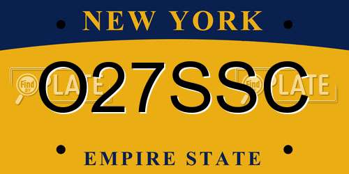 O27SSC New York License Plate