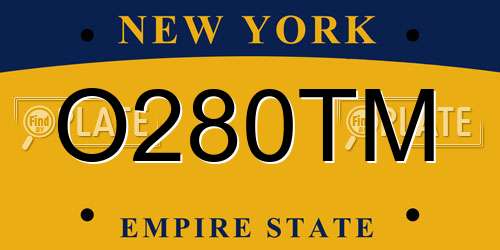 O280TM New York License Plate