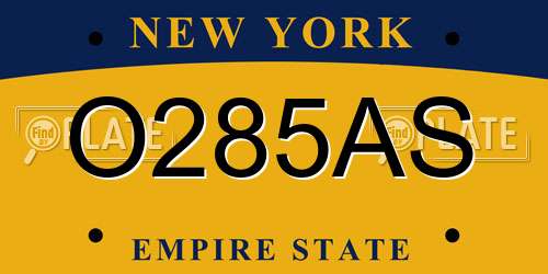 O285AS New York License Plate