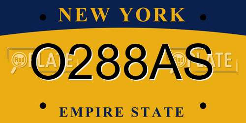 O288AS New York License Plate