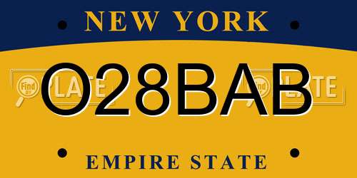 O28BAB New York License Plate