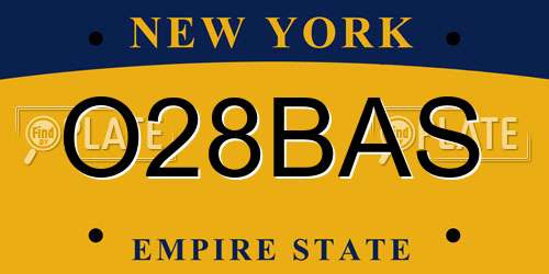 O28BAS New York License Plate