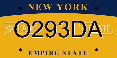 O293DA New York License Plate