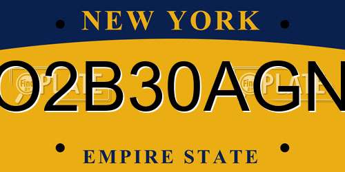 O2B30AGN New York License Plate