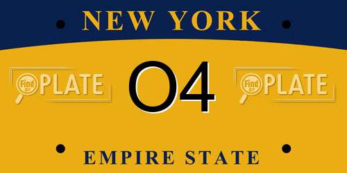 O4 New York License Plate