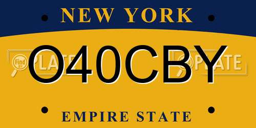 O40CBY New York License Plate