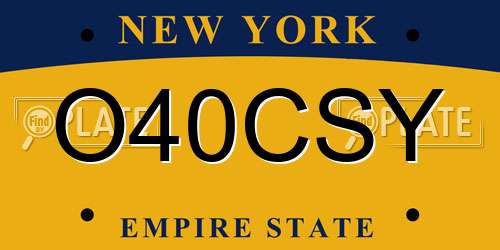 O40CSY New York License Plate