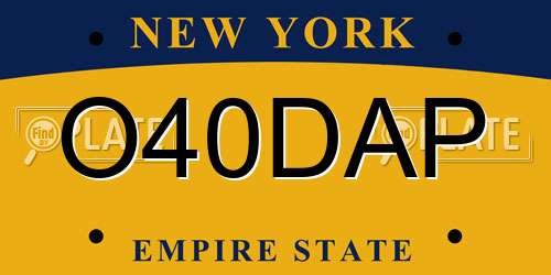 O40DAP New York License Plate