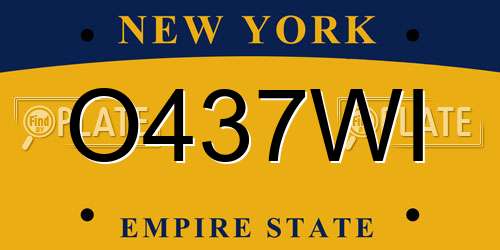 O437WI New York License Plate