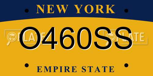 O460SS New York License Plate
