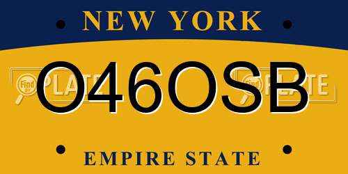 O46OSB New York License Plate