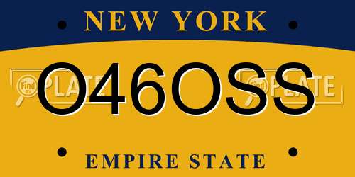 O46OSS New York License Plate