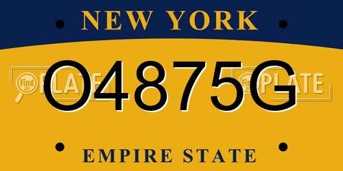 O4875G New York License Plate
