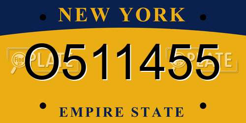 O511455 New York License Plate