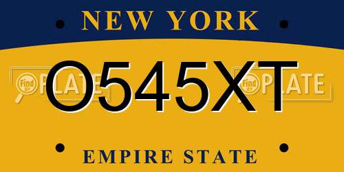 O545XT New York License Plate