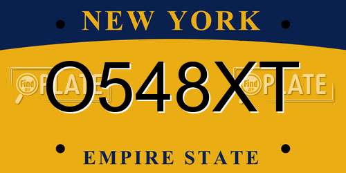 O548XT New York License Plate