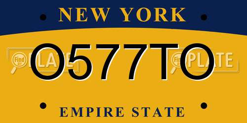 O577TO New York License Plate