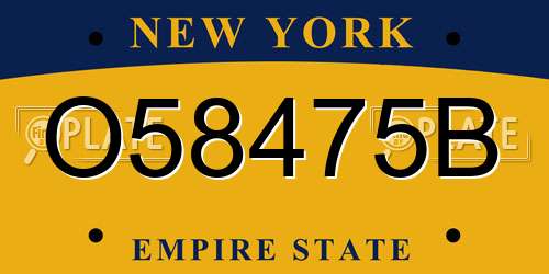 O58475B New York License Plate