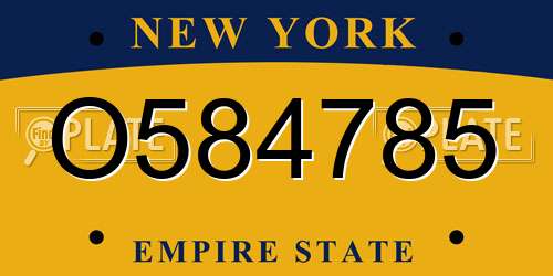 O584785 New York License Plate