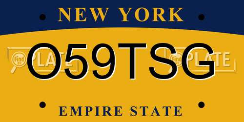 O59TSG New York License Plate