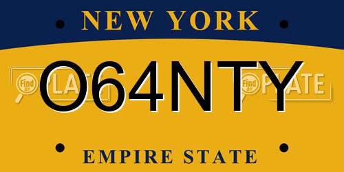 O64NTY New York License Plate