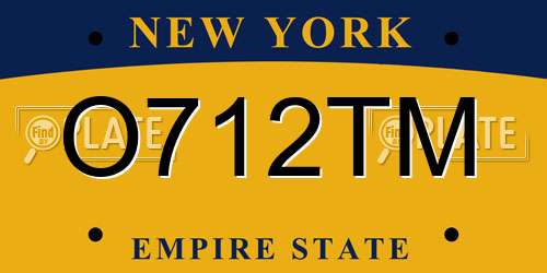 O712TM New York License Plate