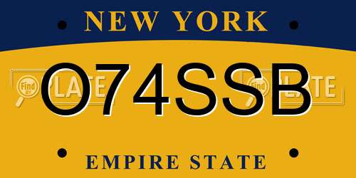 O74SSB New York License Plate